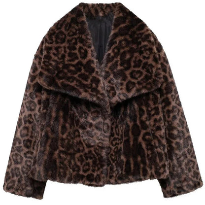 Plush Burgundy Crop Fur Jacket