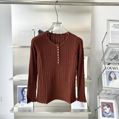 LaceLoom Jacquard Knit Slim Top