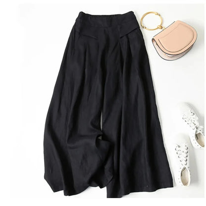Art Ease Cotton Linen Wide Leg Pants