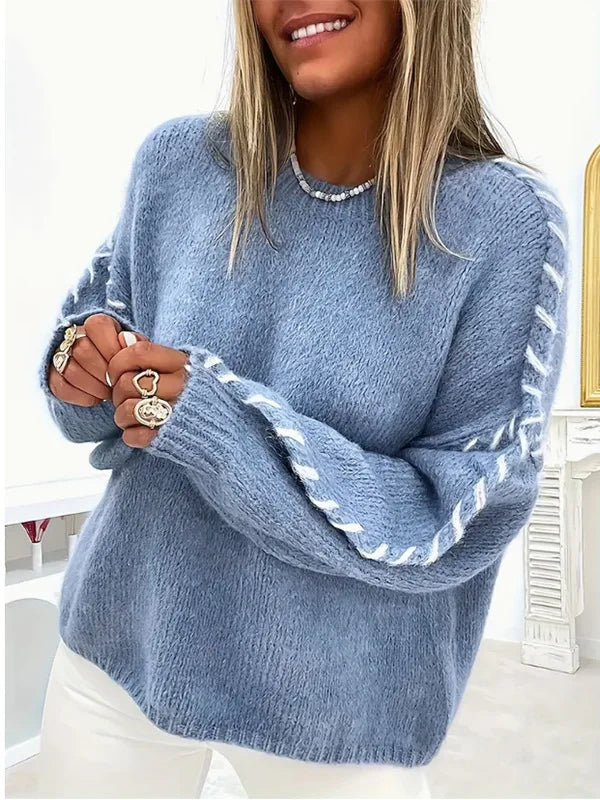 Vintage Elegance Casual Knit Sweater