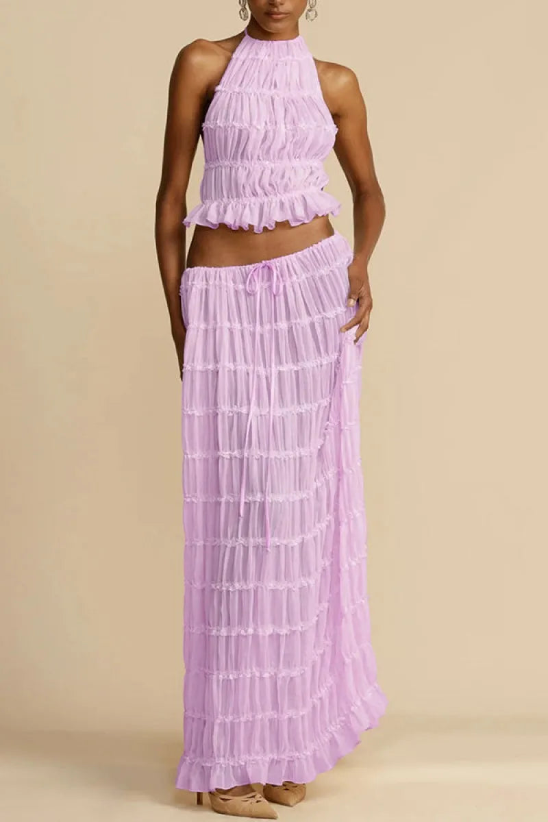 Halter Neck Skirt Set