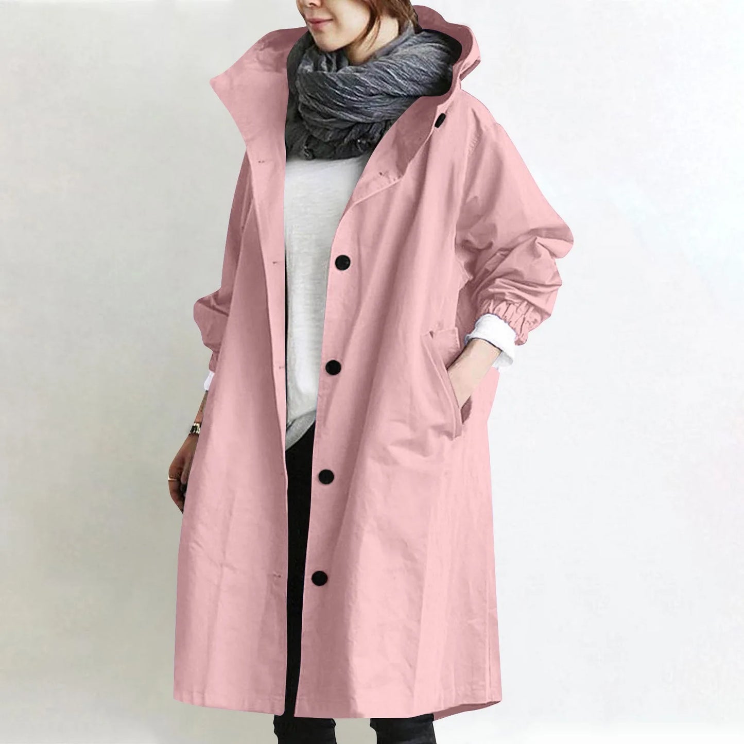 Women’s Long Hooded Trench Coat