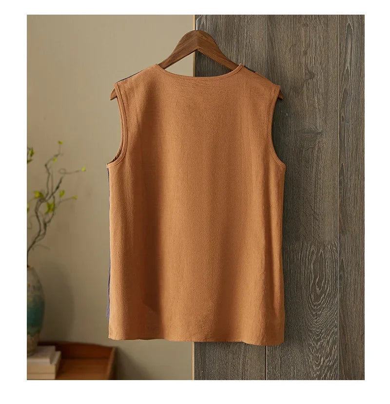 Asymmetric Cotton Linen Top