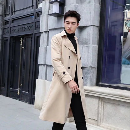 Brit Chic Men's Knee-Length Overcoat