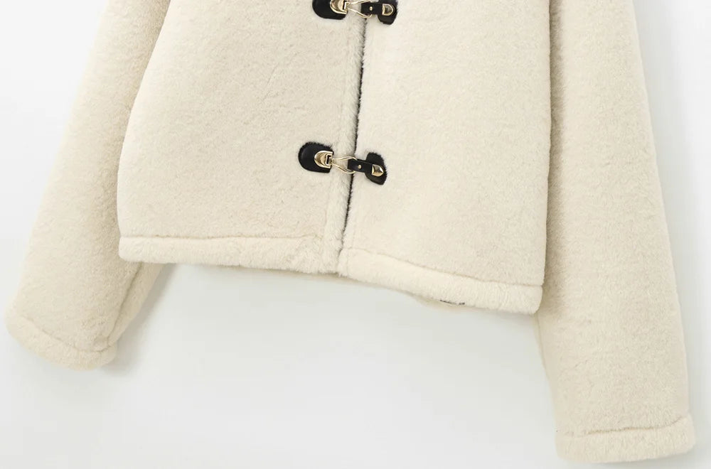 Thick Faux Fur Toggle Jacket