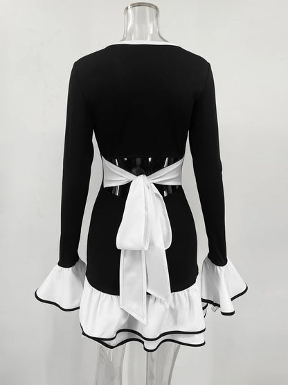 Twilight Charm Ruffle Bow Dress