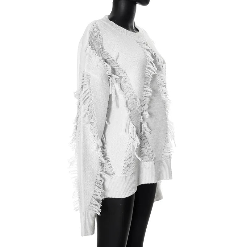 Chic Tassel Patch Sweater