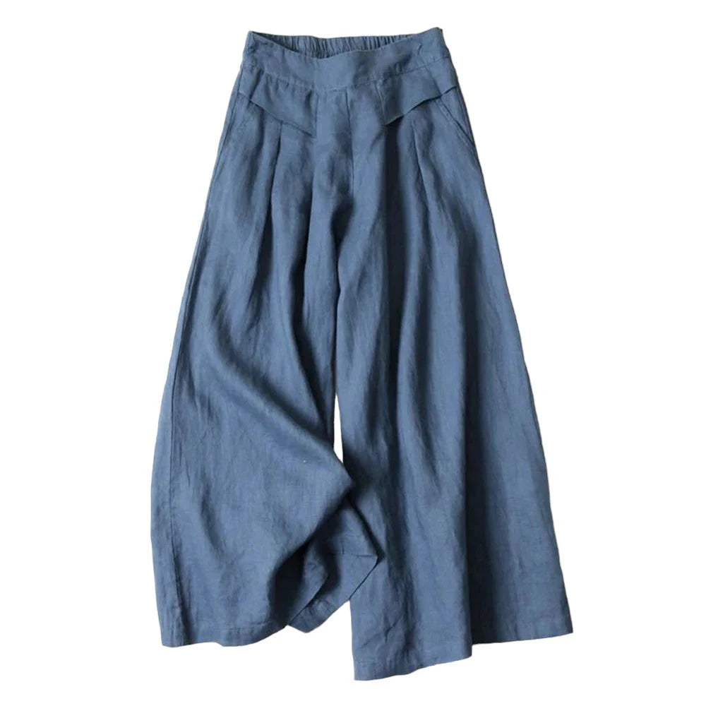 Art Ease Cotton Linen Wide Leg Pants