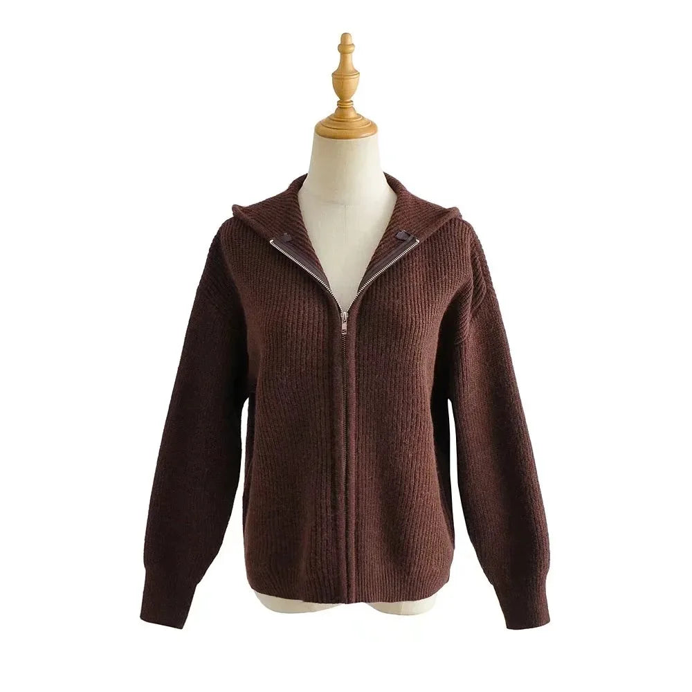 Cozy Drift Hooded Knit Cardigan