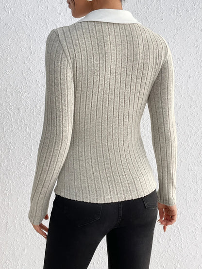 Mod Line Colorblock Knit Top
