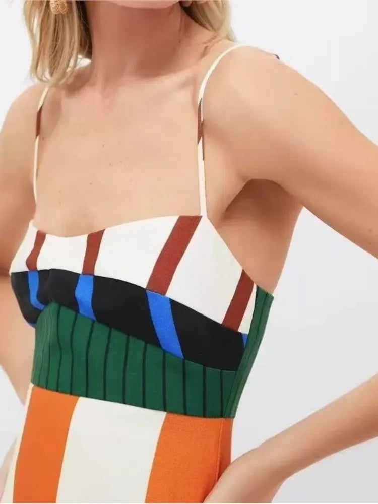 Rainbow Stripes Boho Party Dress