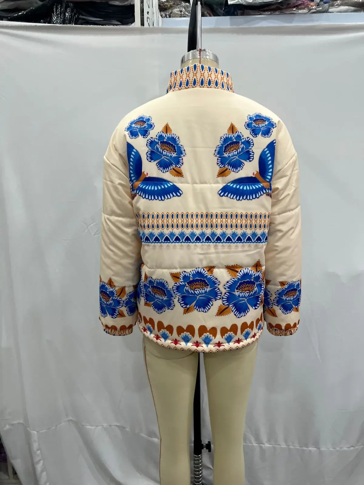 Vivid Charm Printed Lapel Jacket