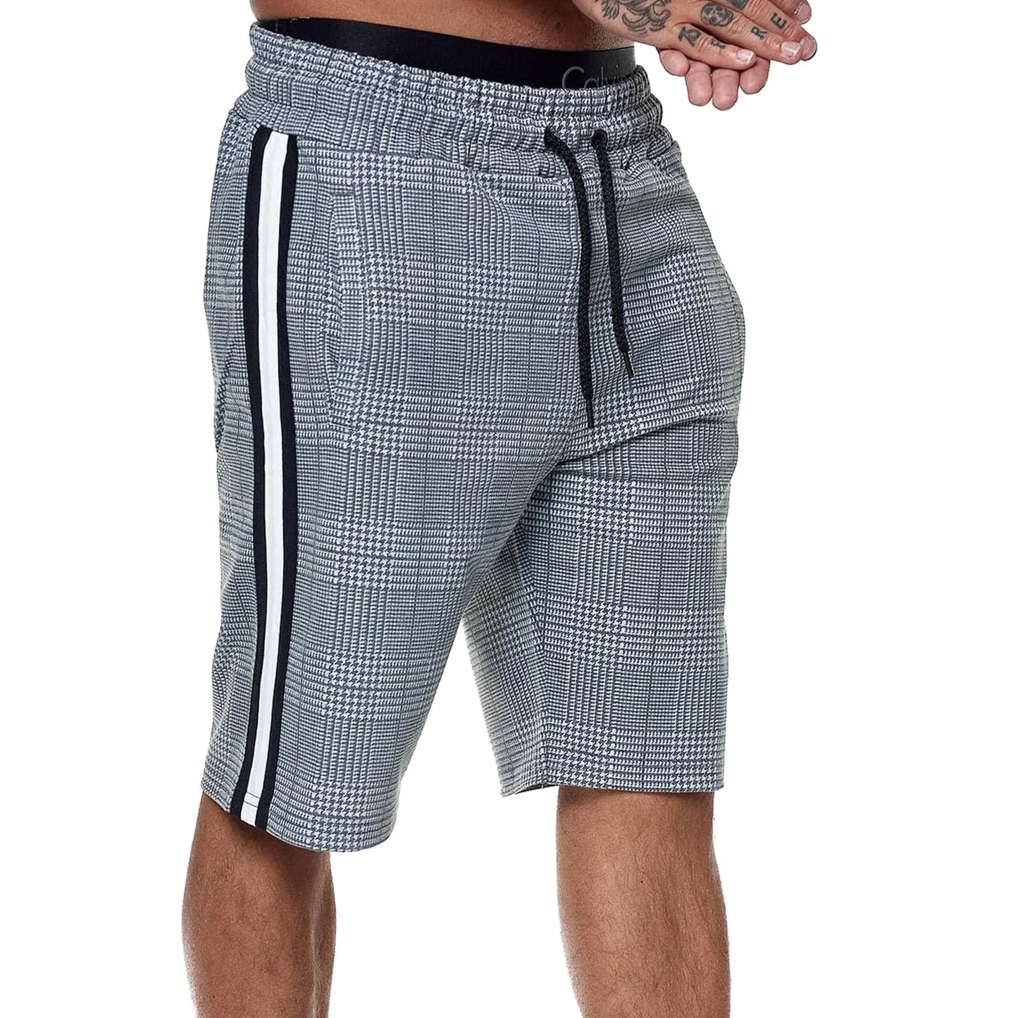 British Style High Waist Grid Shorts