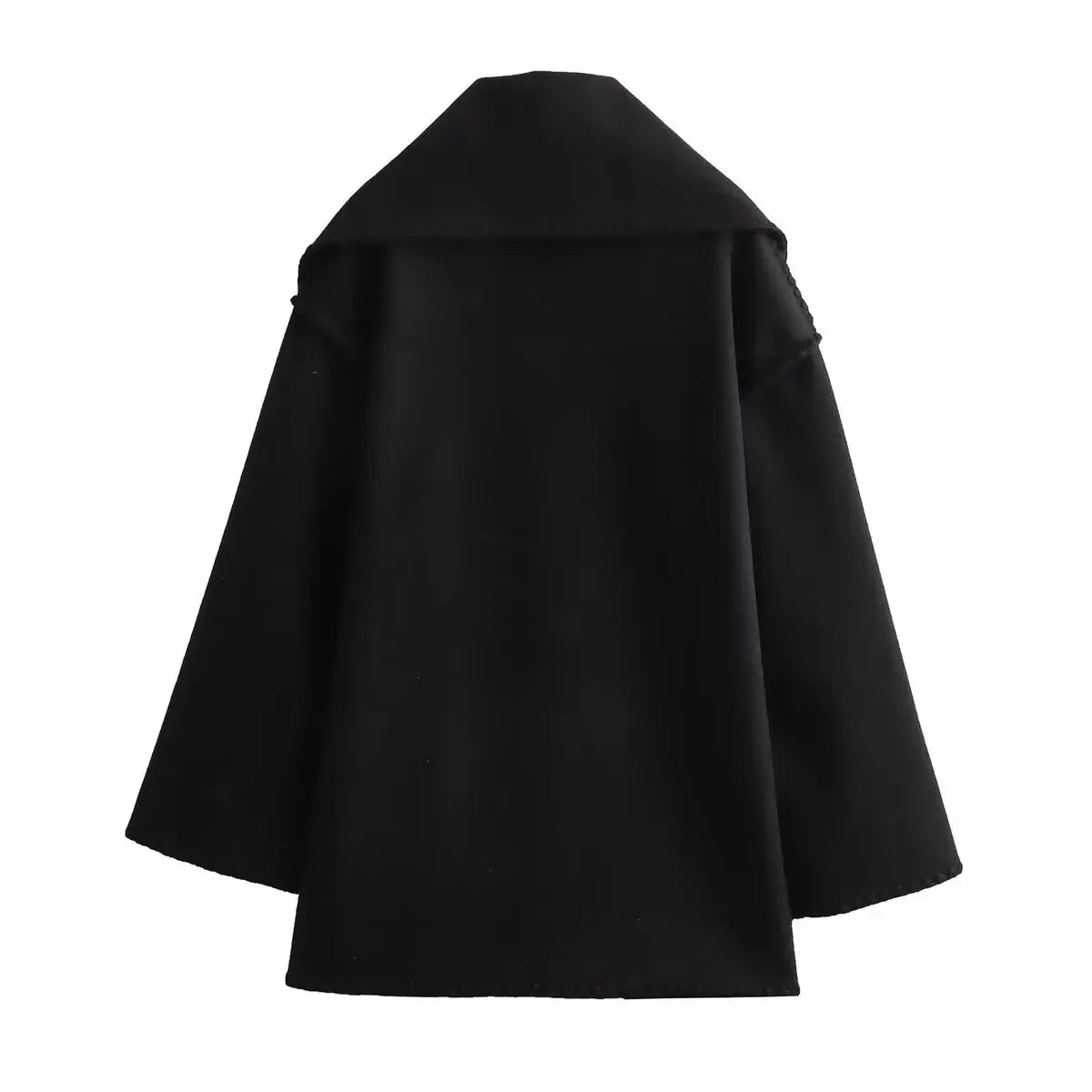Cozy Weave Scarf Splice Wool Coat