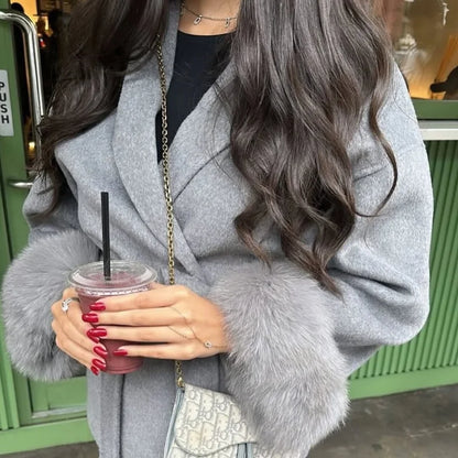Luxury Woolen Fur Jacket