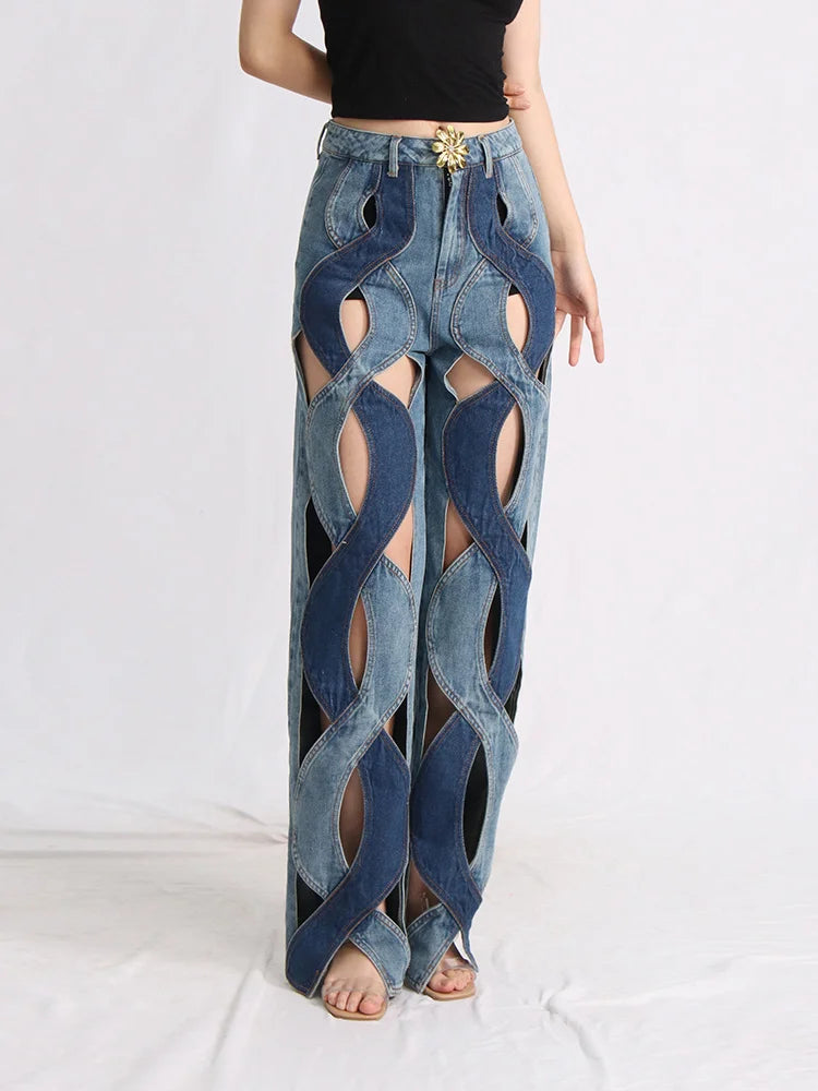 Flora Fusion High Waist Patch Jeans