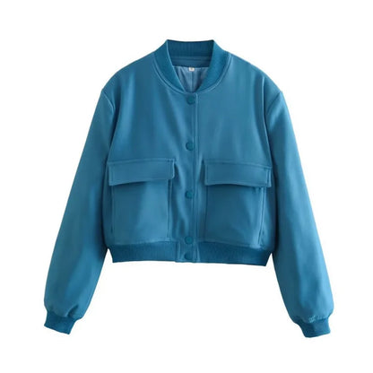 Cropped Bomber Aviator Jacket Women