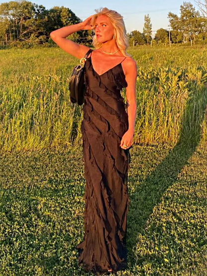 Open-Back Slimming Maxi Dress