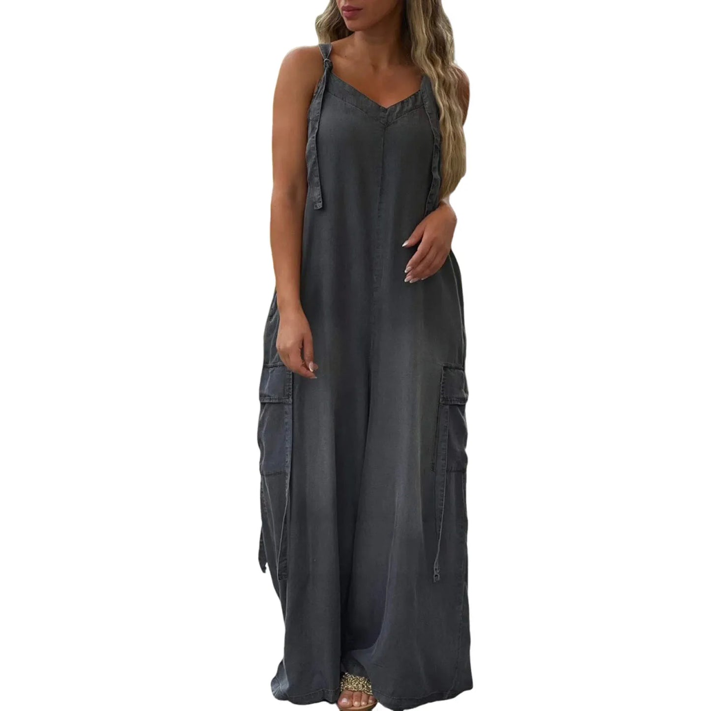 Effortless Charm V-Neck Jumpsuit