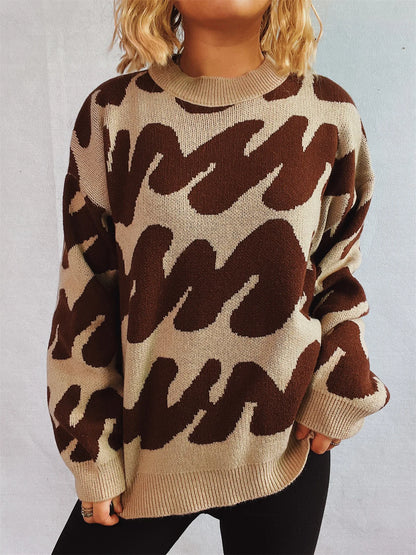 Stripe Craft Patchwork Knit Pullover