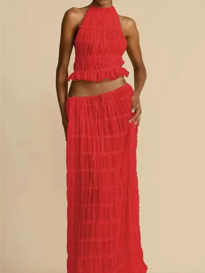 Halter Neck Skirt Set