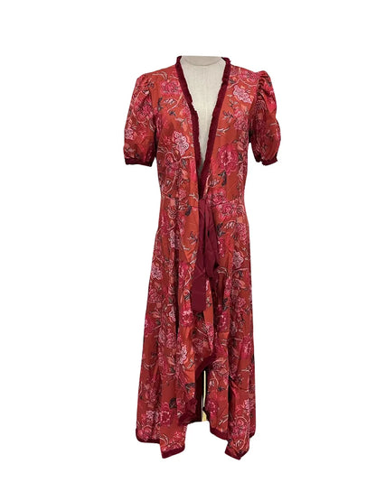 Blooming Elegance Retro Maxi Dress