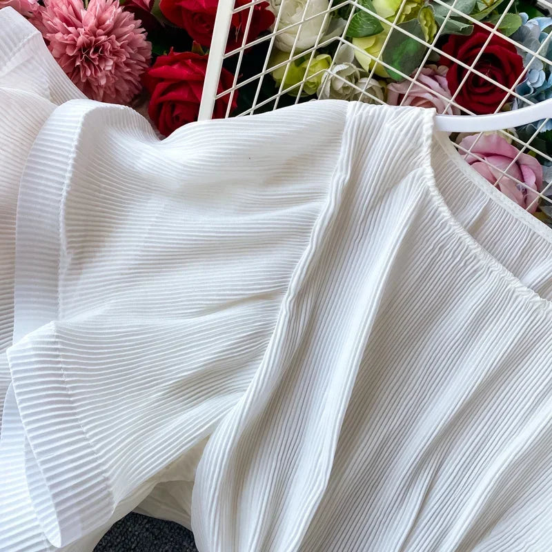 Flutter Grace Pleated Chiffon Blouse
