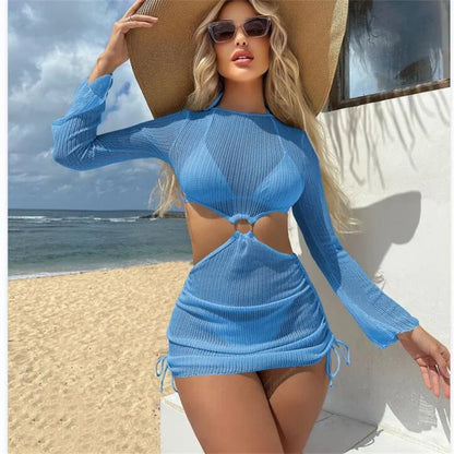 3-Piece Crochet Bikini & Cover-Up Set