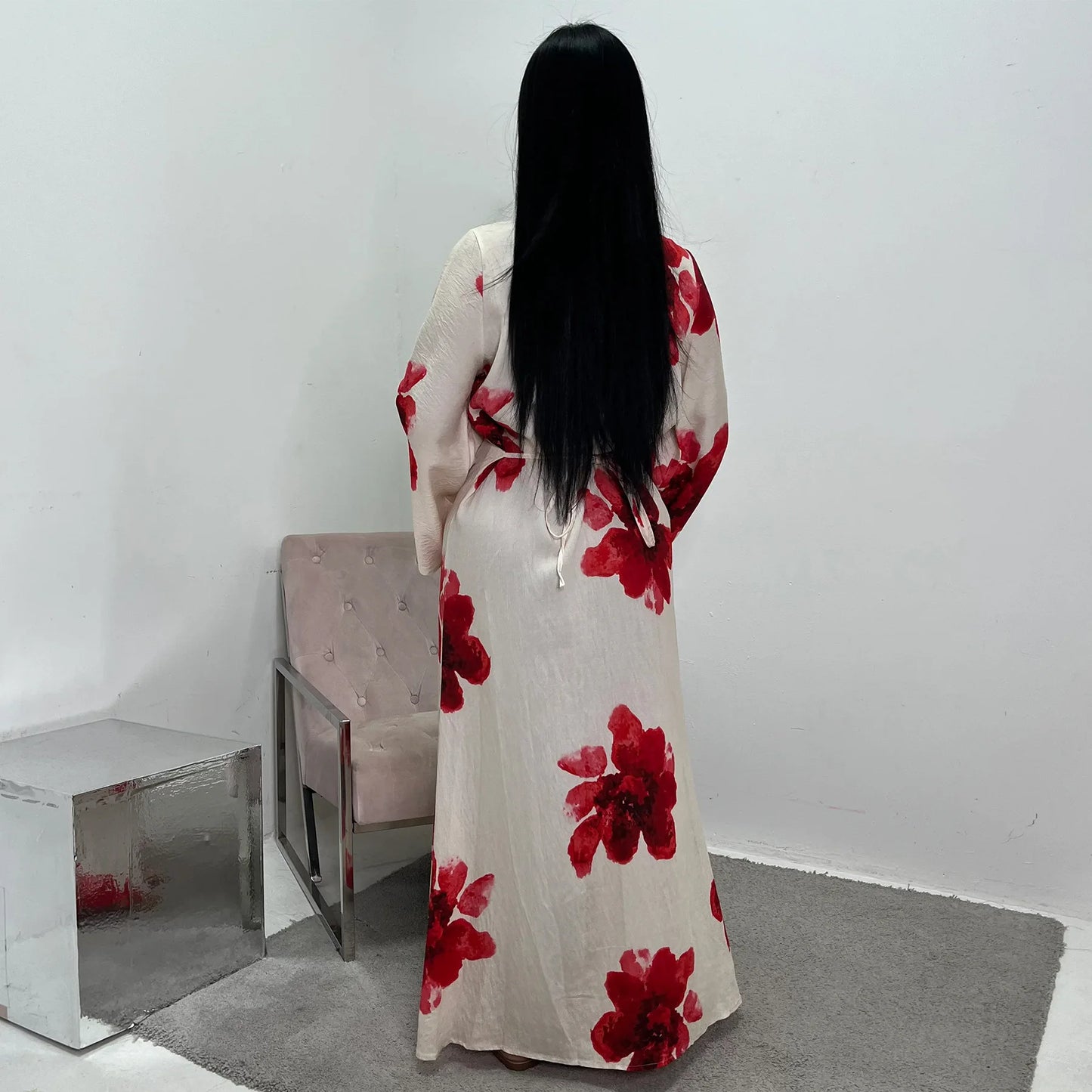 Floral Grace Modest Kaftan Dress