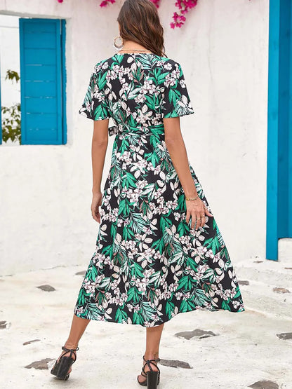 Curvy Chic V-Neck Belted Dress