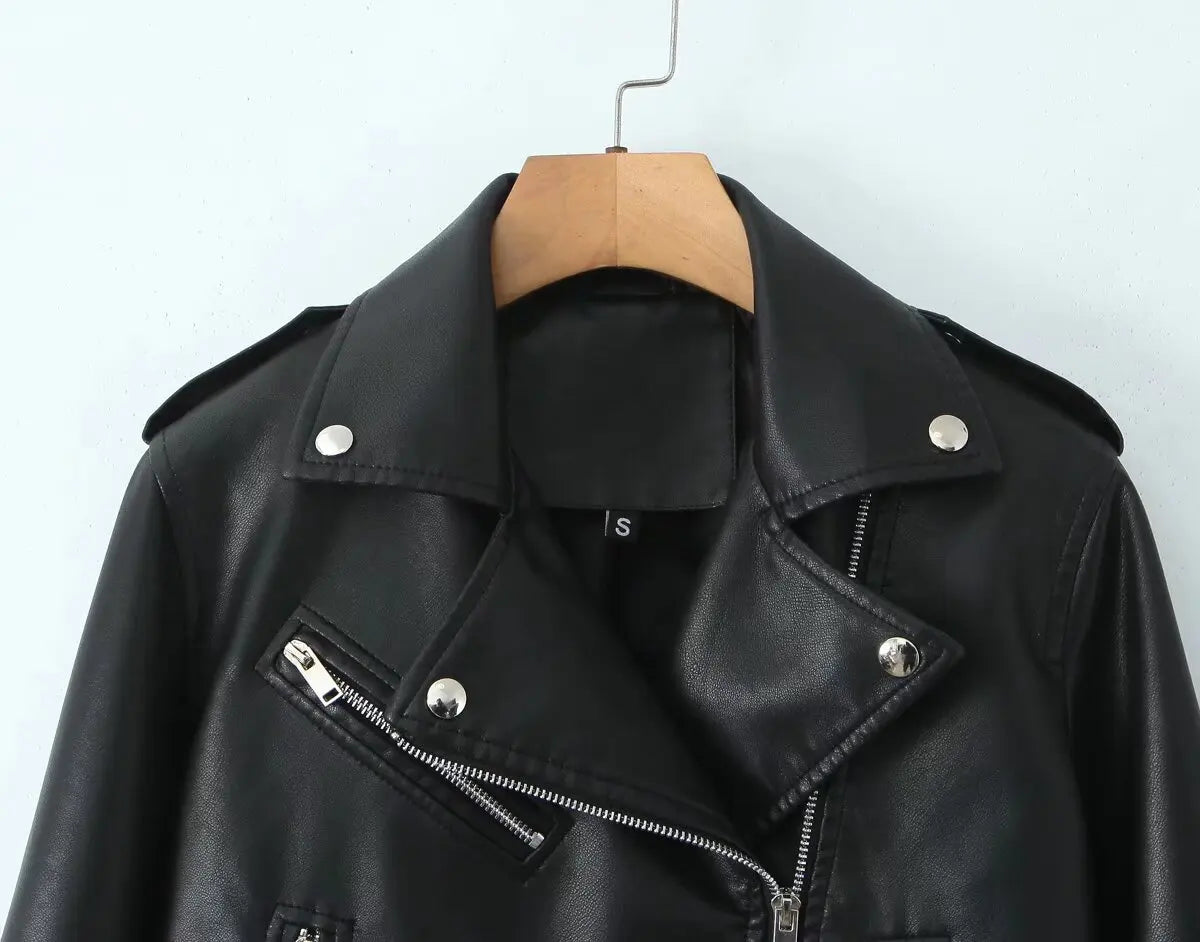 Chic Rider Short PU Leather Jacket