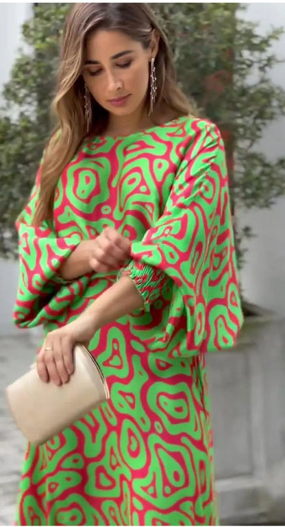 Effortless Elegance Long Sleeve Skirt Set