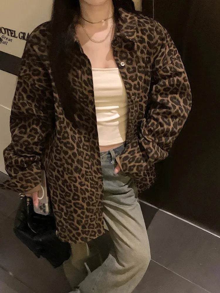 Women’s Leopard Print Shirt Jacket