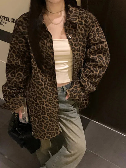 Women’s Leopard Print Shirt Jacket