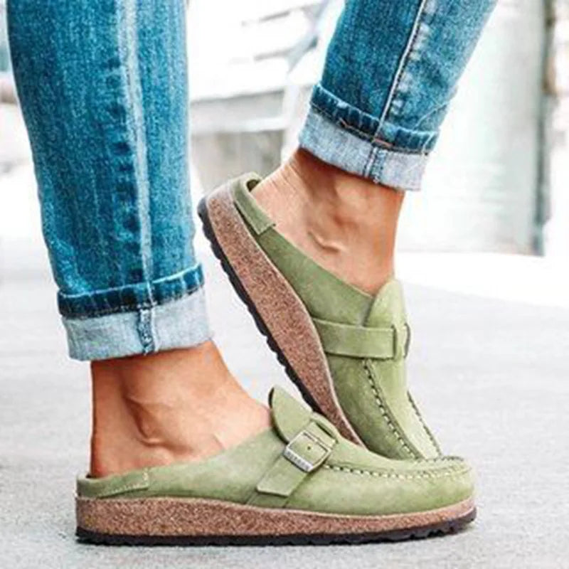 Plus Size Suede Mules