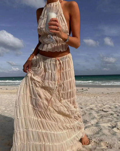 Halter Neck Skirt Set