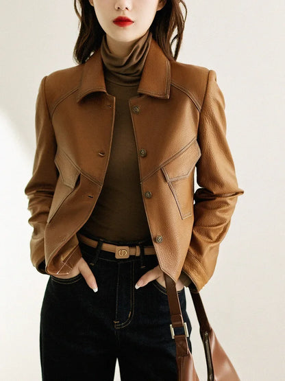 Rebel Gleam Slim Moto Leather Jacket