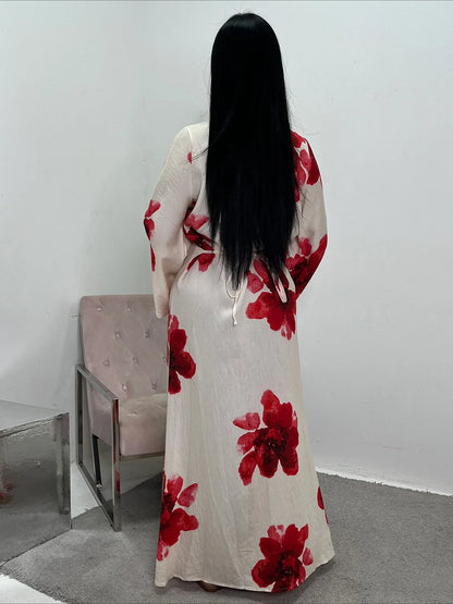 Floral Grace Modest Kaftan Dress