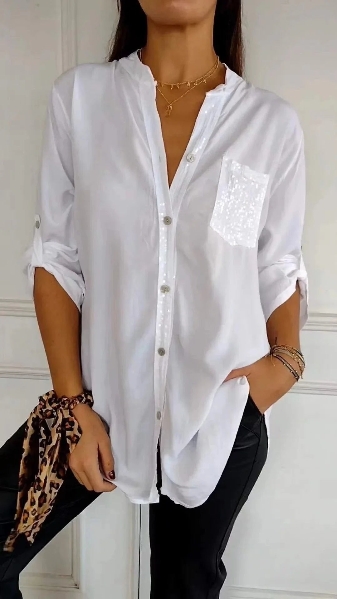 Sequin Beaded Vintage Shirt
