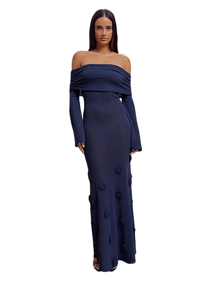 Rose Gaze 3D Floral Knit Dress