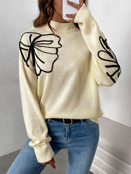 Apricot Bloom Half-Turtle Sweater