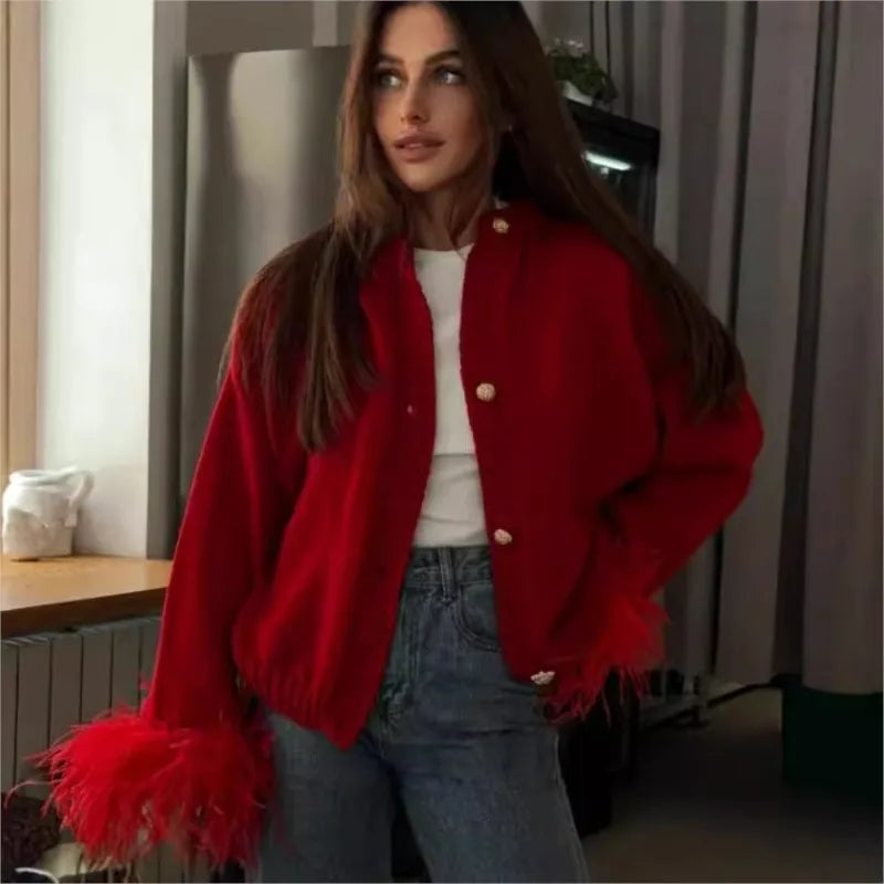Elegant Harmony Knitted Cardigan Jacket