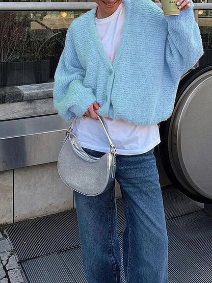 Cozy Vibe Fuzzy Button-Up Cardigan