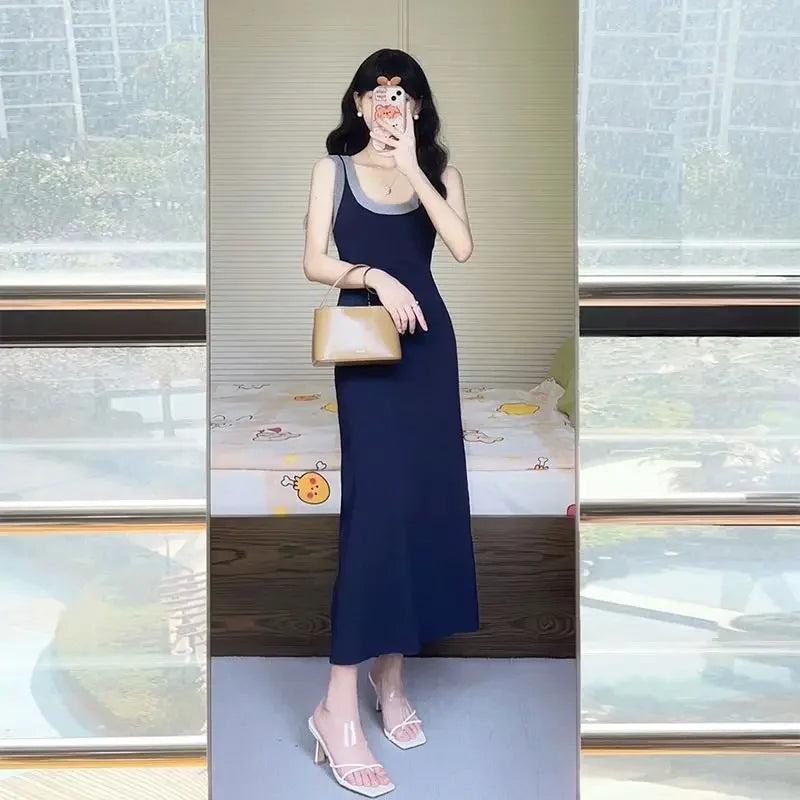 Stylish Black Knit Summer Dress