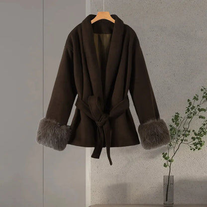 Luxury Woolen Fur Jacket