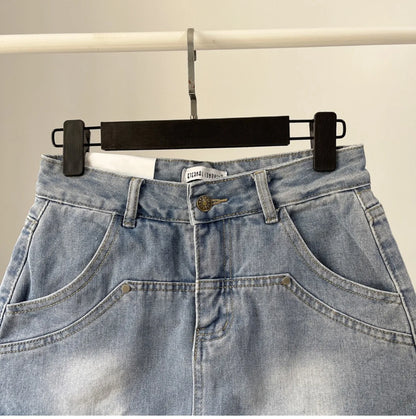 High Waist Denim Mini Skirt
