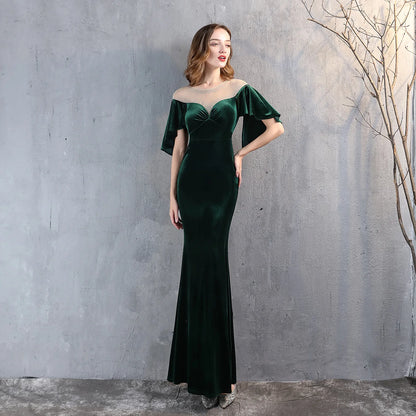 Velvet Dusk Crystal Mermaid Gown