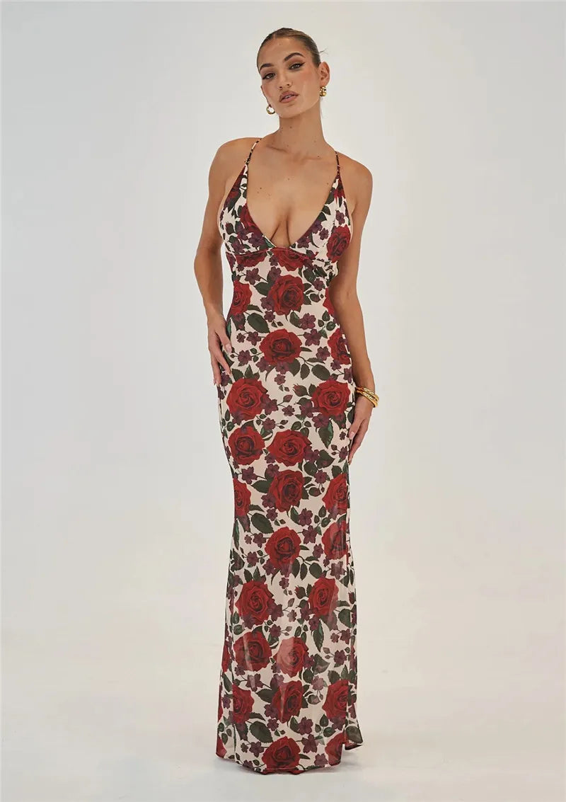 Midnight Allure Backless Maxi Dress