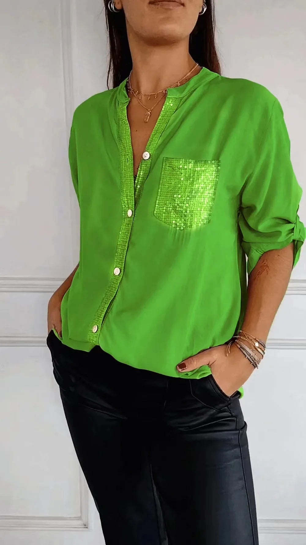 Sequin Beaded Vintage Shirt