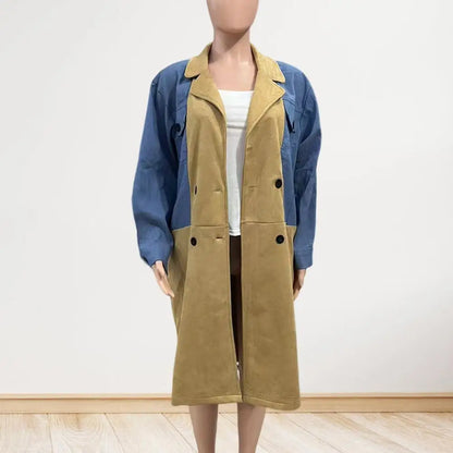 Color block Patchwork Denim Coat